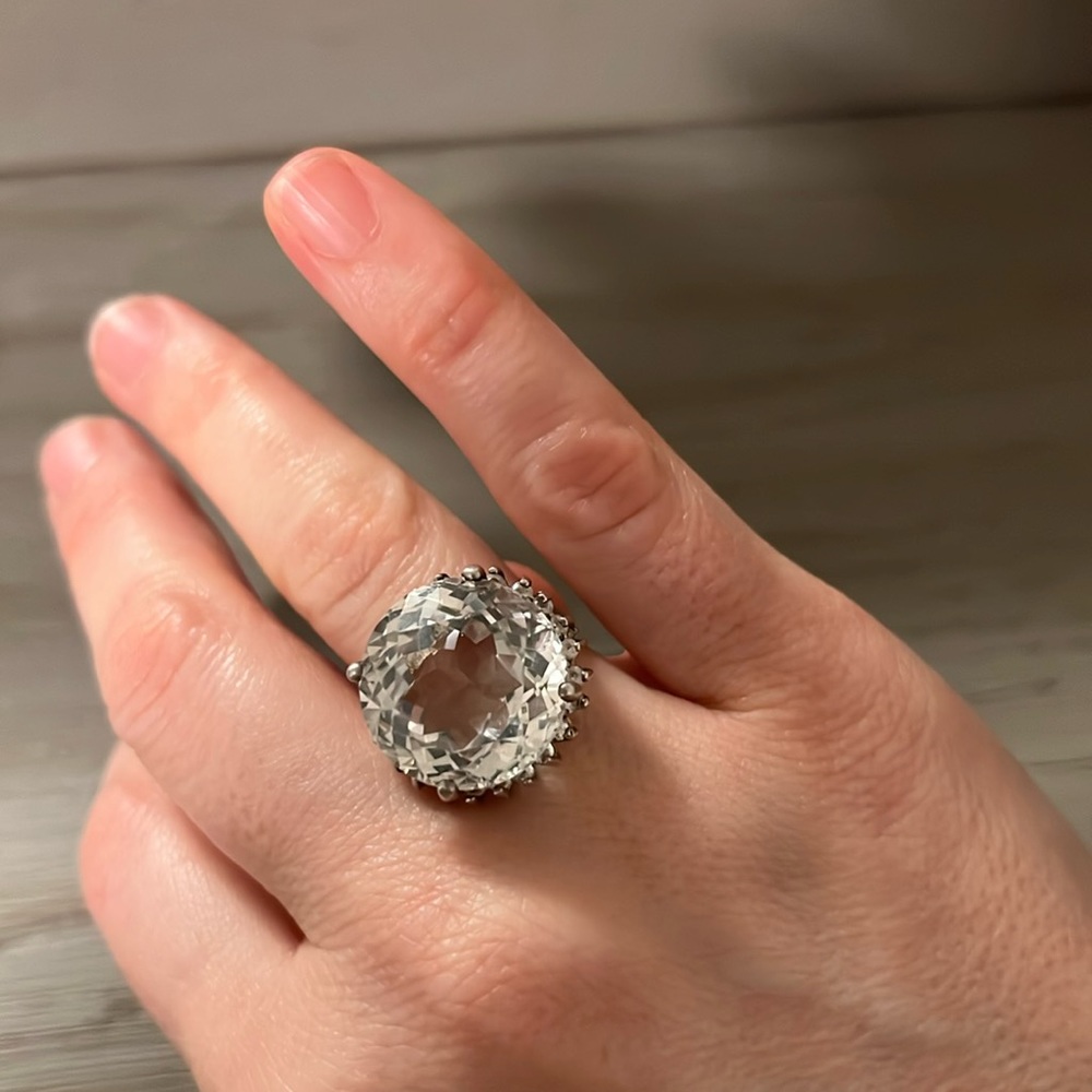 20 carat clear topaz ring